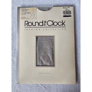 Round The Clock Pantyhose Light Control Top Size A / B Silver Sparkle Vtg 1990